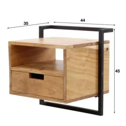 Hoyz - Hangend Nachtkastje - Zwart - 1 Lade - Open Vak Air Solid