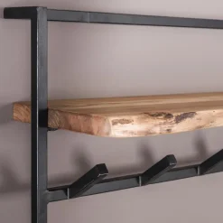 Hoyz - Kapstok Air Solid - 12 Haken - Massief Acaciahout - 100x30x80