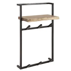 Hoyz - Kapstok Air Solid Hoog - 6 Haken - Massief Acaciahout - 100x51x80