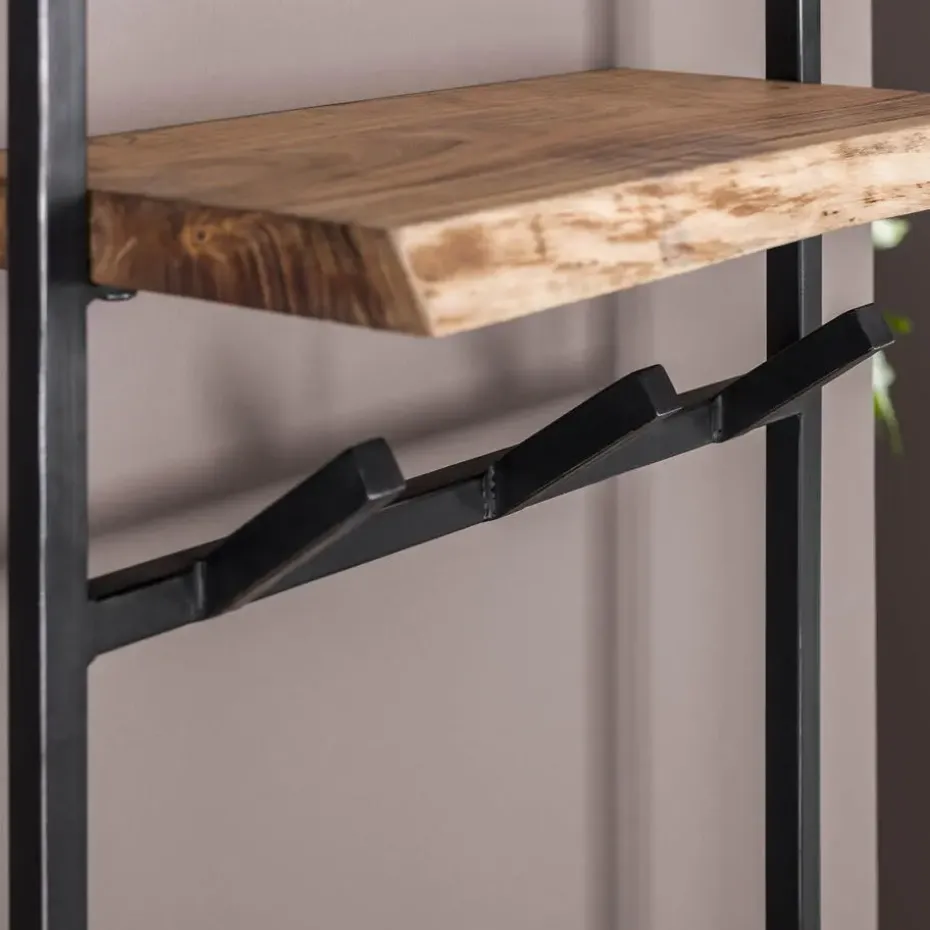 Hoyz - Kapstok Air Solid Hoog - 6 Haken - Massief Acaciahout - 100x51x80