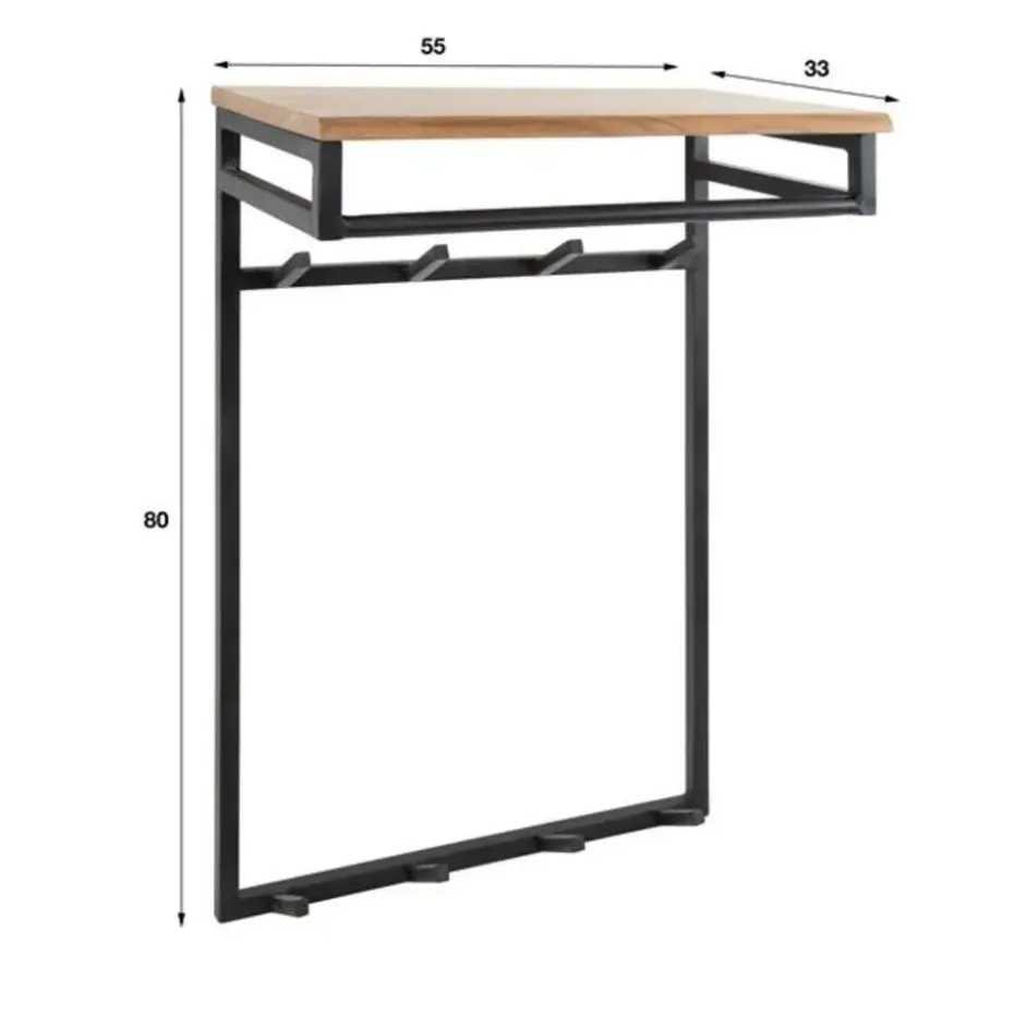 Hoyz - Kapstok Custom - 2x4 Haken - Acacia naturel