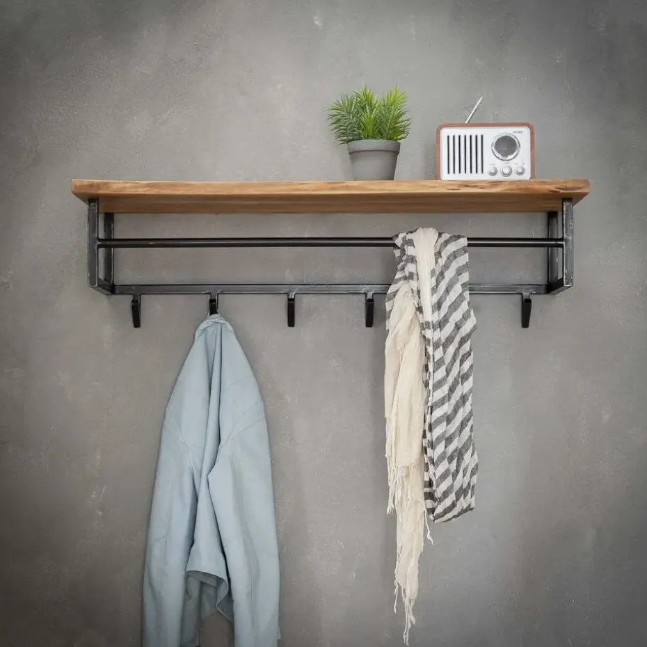 Hoyz - Kapstok Edge met 6 haken - Grijs - Wandkapstok