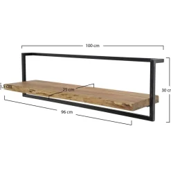 Hoyz - Wandplank Edge - 100cm - Acaciahout - Bruin