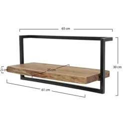 Hoyz - Wandplank Edge - 65cm - Acaciahout