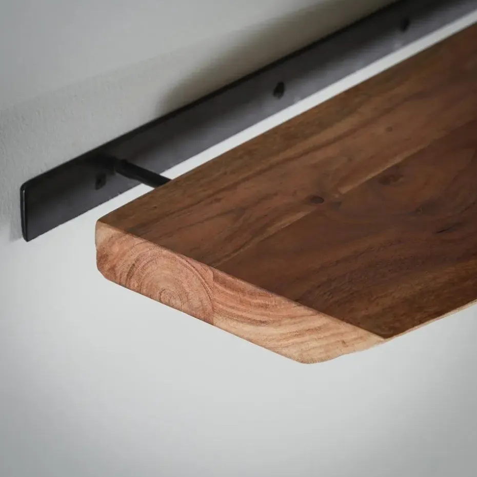 Hoyz - Wandplank Edge - 60cm Breed - Bruin - Acaciahout