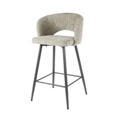 Hoyz Collection - Barstoel Boucle Salon - Tissee Cargo Zandkleur - Set van 2