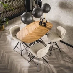 Hoyz Collection - Bartafel 140 Organisch - Gerecycled Teakhout Fineer