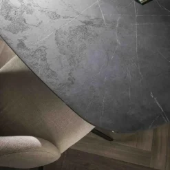 Hoyz Collection - Eetkamertafel 180 Deens Ovaal - 3D Melamine Slate Stone
