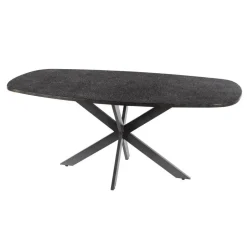 Hoyz Collection - Eettafel Metallic Deens Ovaal 215 Cm - Zwartbruin