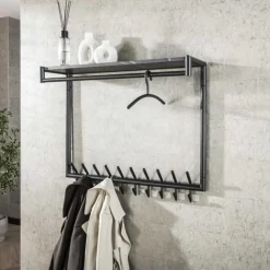 Hoyz Collection - Garderobehanger Ronde Buis - Gun Metal - 6 Stuks