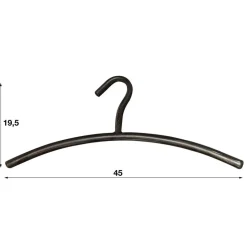 Hoyz Collection - Garderobehanger Ronde Buis - Gun Metal - 6 Stuks