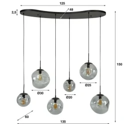 Hoyz Collection - Hanglamp Stellar Black 6-lichts - Artic Zwart