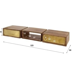 Hoyz Collection - Kaptafel Brass - Massief Mango Zwart - 123cm breed