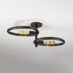 Hoyz Collection - Plafondlamp Pebble 2-lichts - Artic Zwart