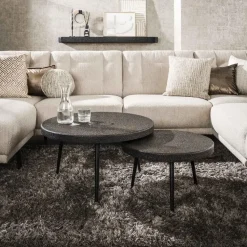 Hoyz Collection - Salontafel Drop Shape - 3D Zwart Bruin - Set van 2