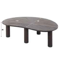 Hoyz Collection - Salontafel 110cm Niervormig Maya Teak - Teak Rust Brown