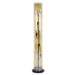 Hoyz Collection - Vloerlamp 5L Tube Amber Glas - Artic Zwart
