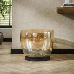 Hoyz Collection - Vloerlamp UP XXL - Amberkleurig Glas - Ø48