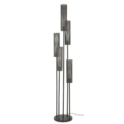 Hoyz Collection - Vloerlamp 5L Getrapt Tube Mesh - Artic Zwart