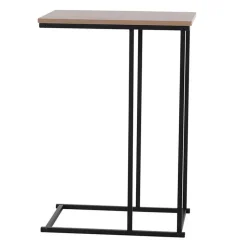 H&S Collection Bijzettafel - zwart/bruin - 40 x 26 x 58 cm