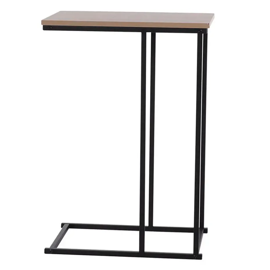 H&S Collection Bijzettafel - zwart/bruin - 40 x 26 x 58 cm