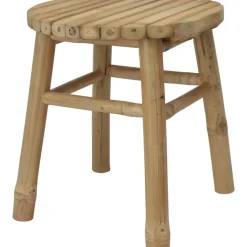 H&S Collection Krukje - plantentafel - bamboe - bruin - 35x38 cm