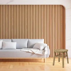 H&S Collection Krukje - plantentafel - bamboe - bruin - 35x38 cm