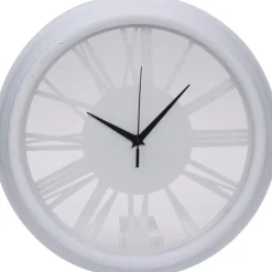 H&S collection Wandklok Memphis - D37 cm - kunststof - ivoor wit