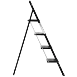 Huishoudtrap 4 Treden - Zwart - Anti-Slip - Keukentrap