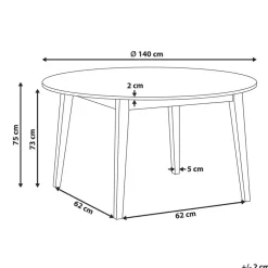 HUNTLEY - Eettafel - Donkerhout - 140 cm - MDF