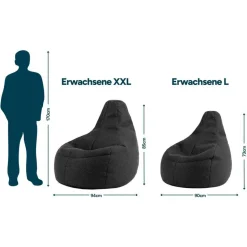 icon - Dalton XL Zitzak Fauteuil - Gaming - Zwart