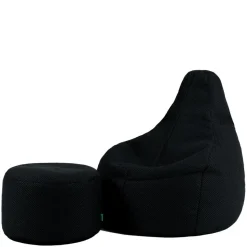 icon - Dalton Zitzak Fauteuil met Poef - Gaming - Zwart