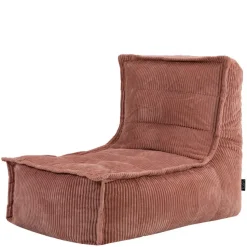 icon - Dolce Lounge Zitzak - Ligstoel - Ribfluweel Fauteuil - Oud roze