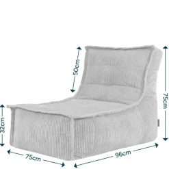 icon - Dolce Lounge Zitzak - Ligstoel - Ribfluweel Fauteuil - Oud roze