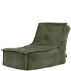 icon - Dolce Lounge Zitzak - Ligstoel - Ribfluweel Fauteuil - Saliegroen