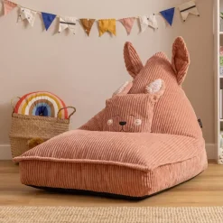 icon - Kinderzitzak Stoel Konijn - Ribfluweel - Roze