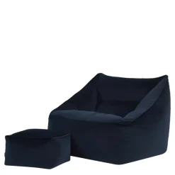 icon Zitzak en Poef Natalia - Fluwelen Zitzak - Marineblauw