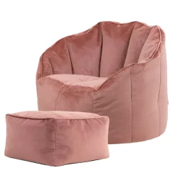 icon Zitzak en Poef Sirena - Zitzak Velvet - Oud roze