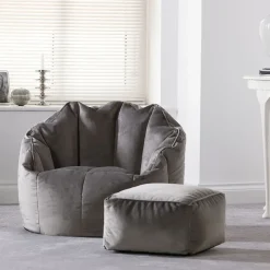 icon Zitzak en Poef Sirena - Zitzak Velvet - Houtskool