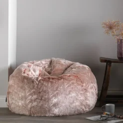 icon Zitzak Hacienda - Zitzak van Imitatiebont - Rozerood