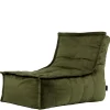 icon Zitzak Lounger Dolce - Fluwelen Zitzak - Olijfgroen