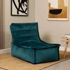 icon Zitzak Lounger Dolce - Fluwelen Zitzak - Blauwgroen