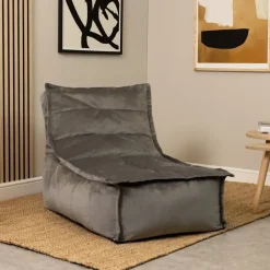 icon Zitzak Lounger Dolce - Fluwelen Zitzak - Houtskool