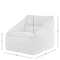 icon Zitzak Natalia - Chenille Zitzak Fauteuil - Grijs