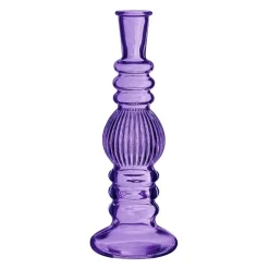 Ideas 4 Seasons Vaas Florence - paars glas - ribbel - D8,5 x H23 cm