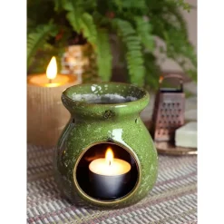 Ideas4seasons Geurbrander - amberblokjes/olie - keramiek - groen