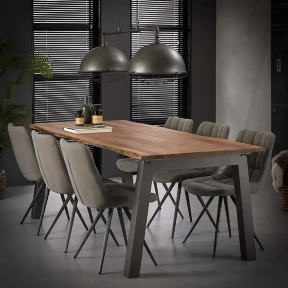 Industriële acacia houten eetkamertafel Edge 180 cm - Hout - Bruin