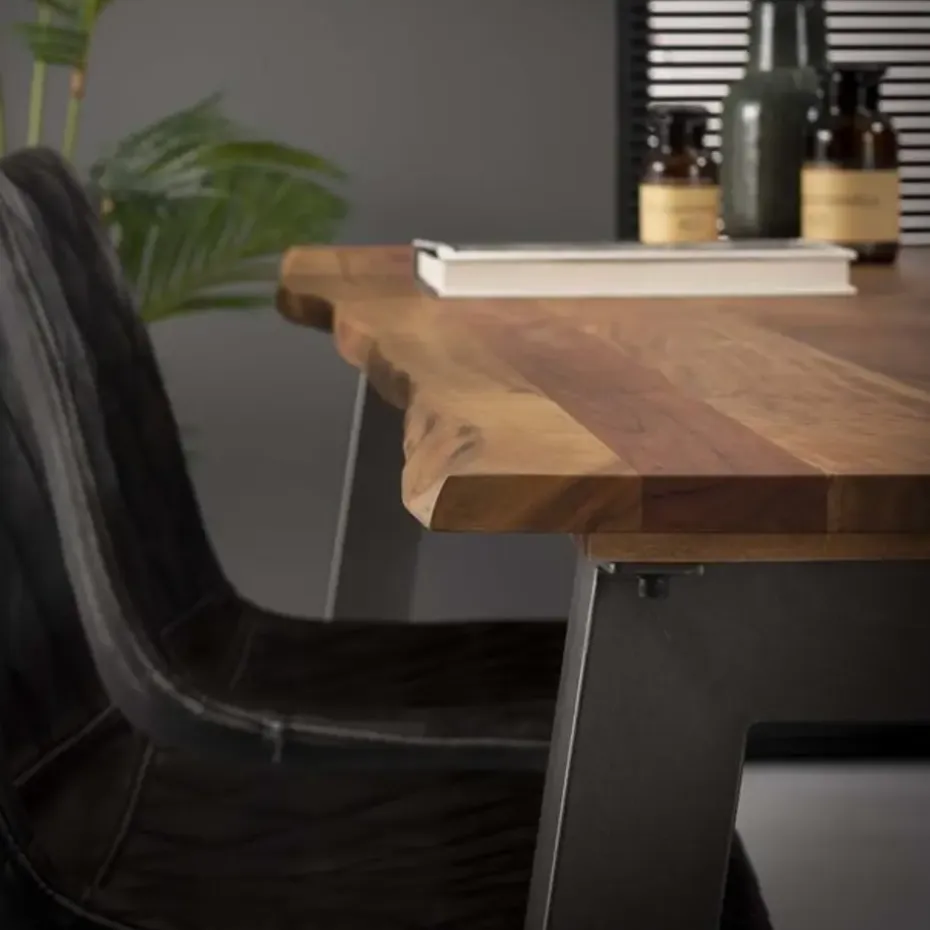 Industriële acacia houten eetkamertafel Edge 180 cm - Hout - Bruin
