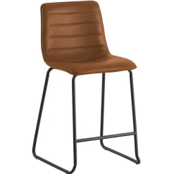 Industriële barkruk Mark cognac - Zithoogte 65 cm - Kunstleder - Bruin