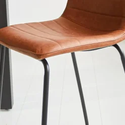 Industriële barkruk Mark cognac - Zithoogte 65 cm - Kunstleder - Bruin